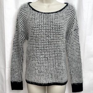 Soft Fuzzy Cozy Knit Sweater Chanel Aesthetic Black & White